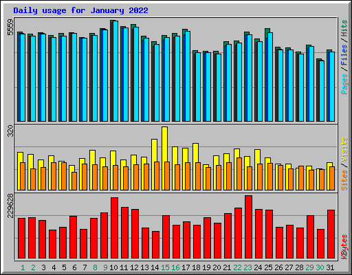 Daily usage for January 2022