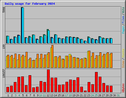 Daily usage for February 2024