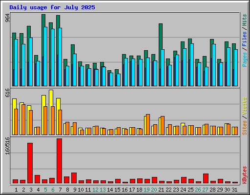 Daily usage for July 2025