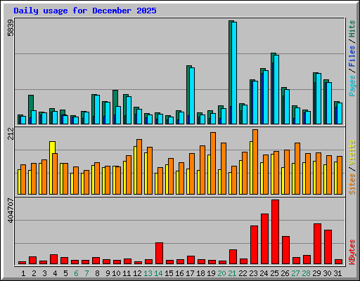 Daily usage for December 2025