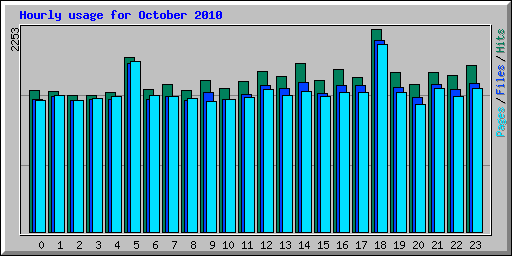 Hourly usage for October 2010