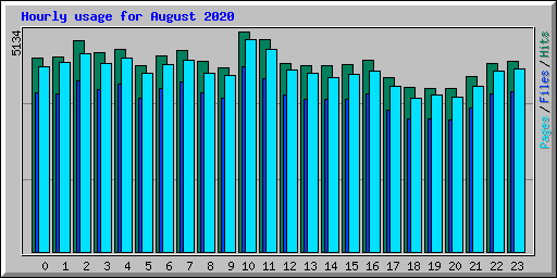 Hourly usage for August 2020