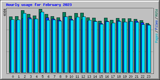 Hourly usage for February 2023