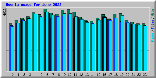 Hourly usage for June 2023